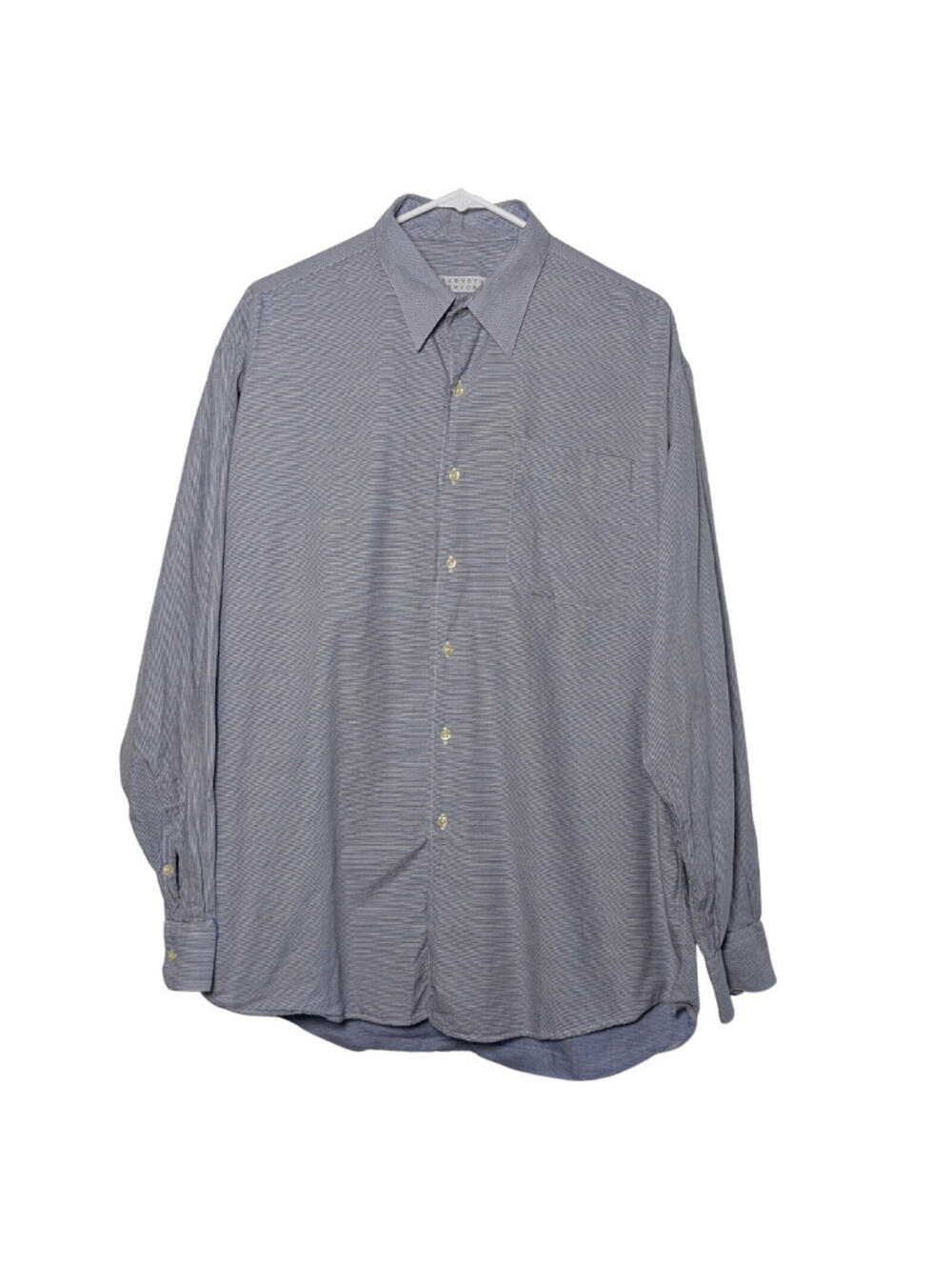Barneys New York Men's Striped Button Down Shirt, Blue, Size 16 1/2 35